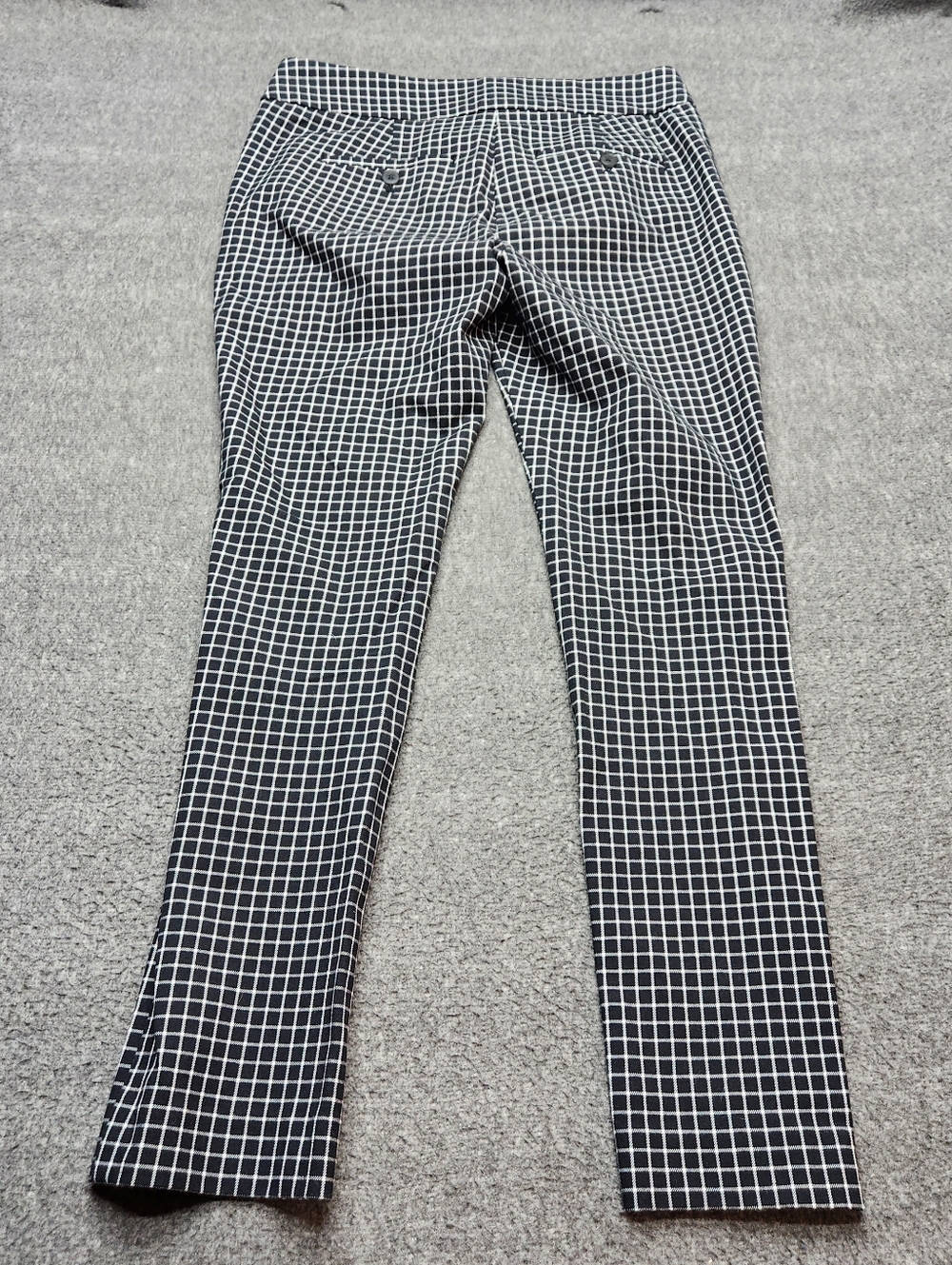 LOFT Marisa Pants Womens 2P Black Check Ankle Work Stretch - Picture 7 of 9